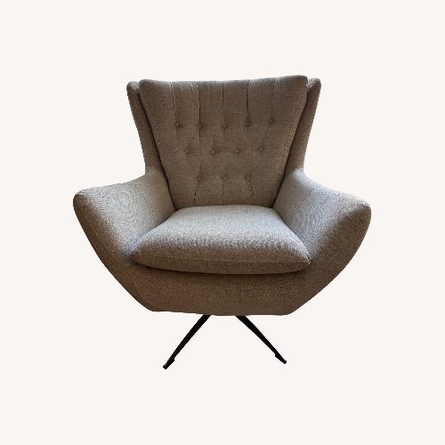 Used Pottery Barn Wells Tufted Swivel Chair Armchair for sale on AptDeco