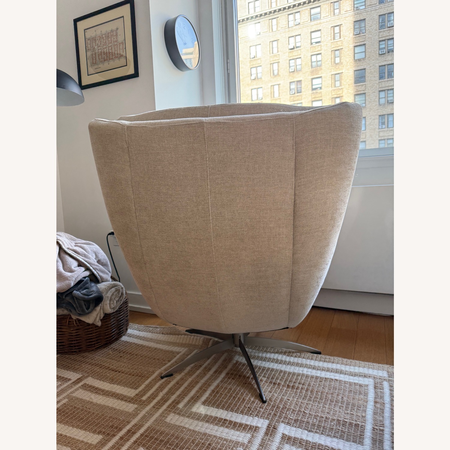Pottery Barn Wells Tufted Swivel Chair Armchair - image-2