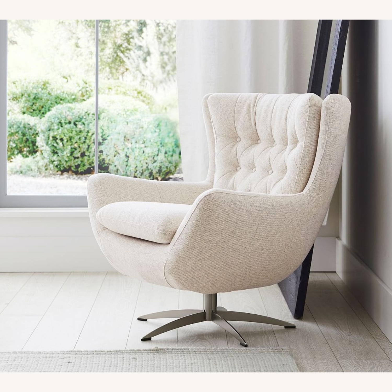 Pottery Barn Wells Tufted Swivel Chair Armchair - image-7