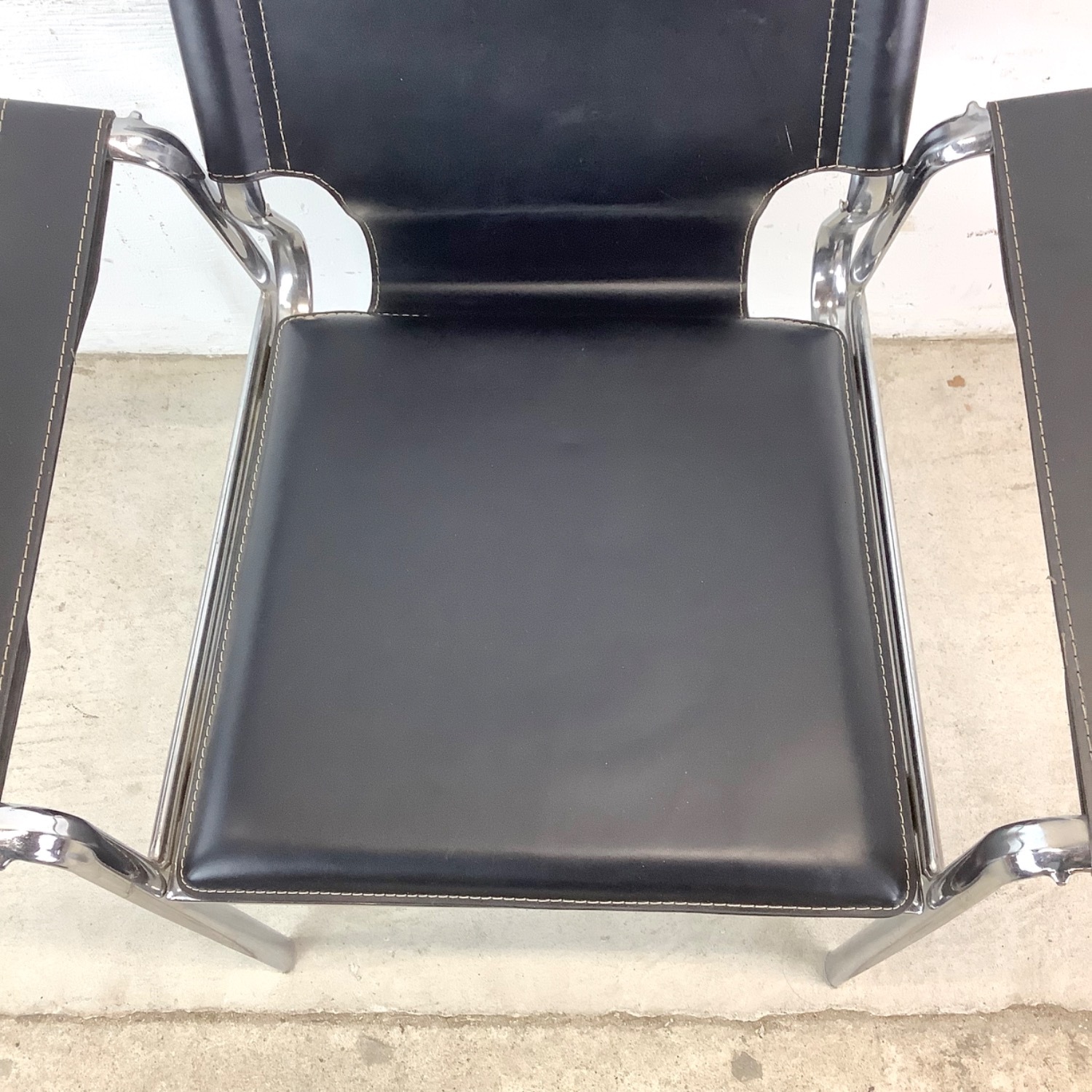 Vintage Modern Strap Seat Armchair - image-6