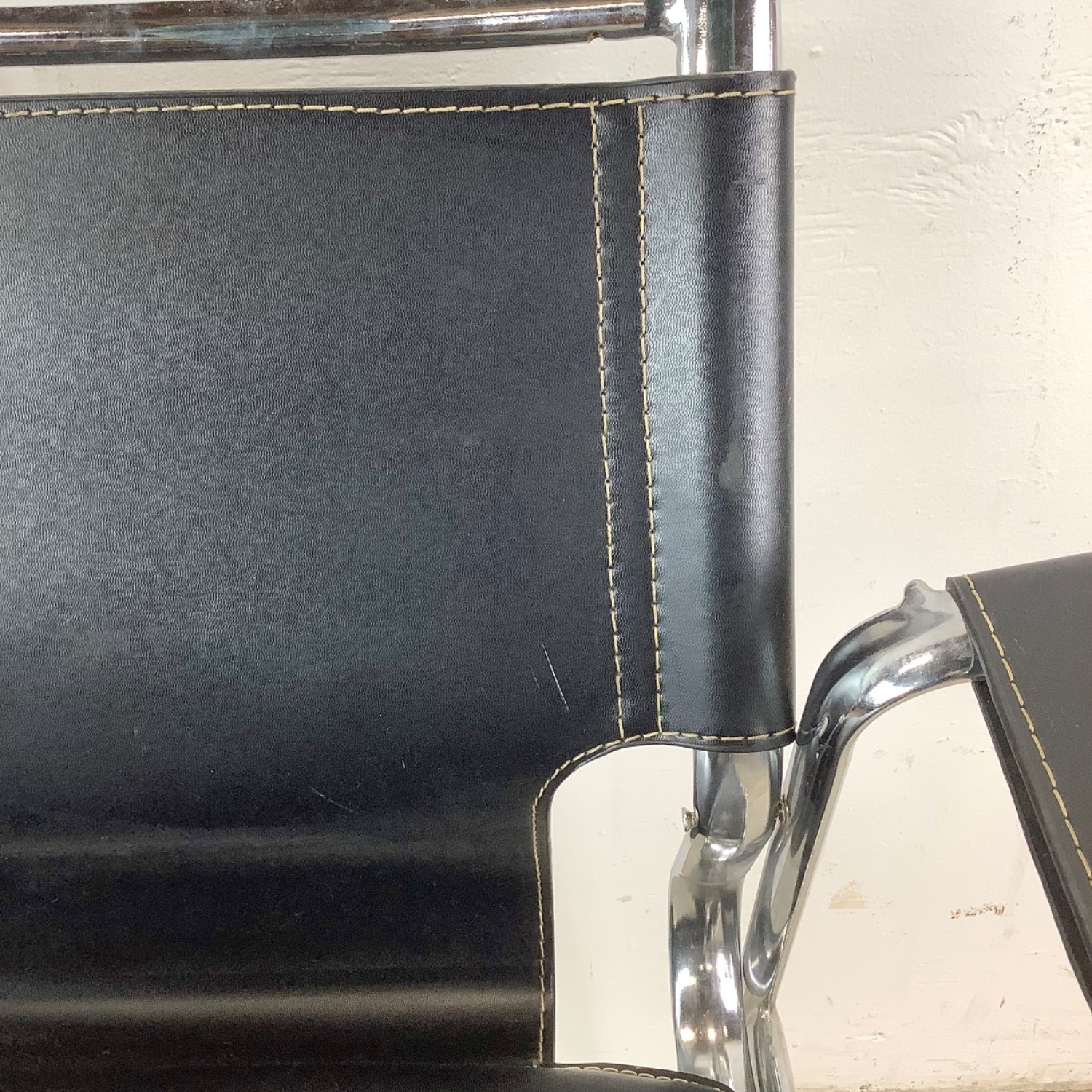 Vintage Modern Strap Seat Armchair - image-7