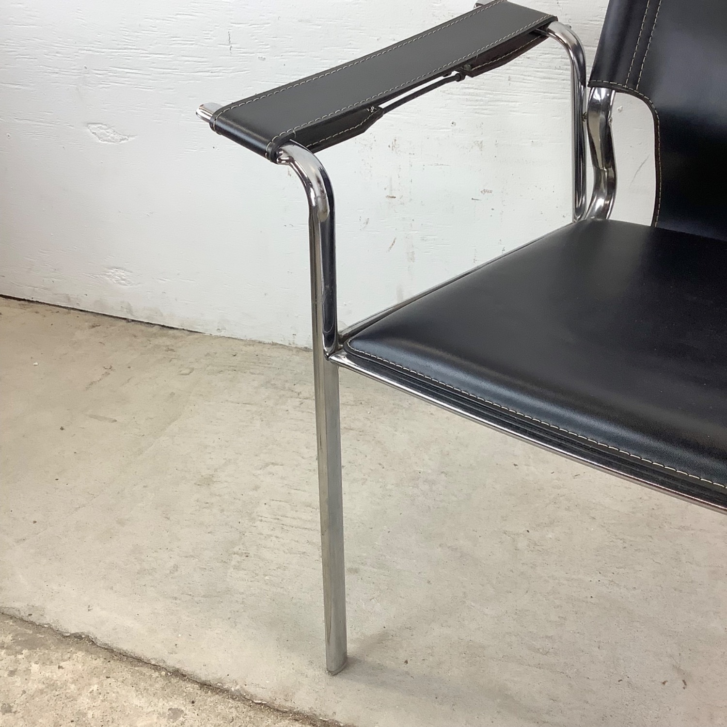 Vintage Modern Strap Seat Armchair - image-10