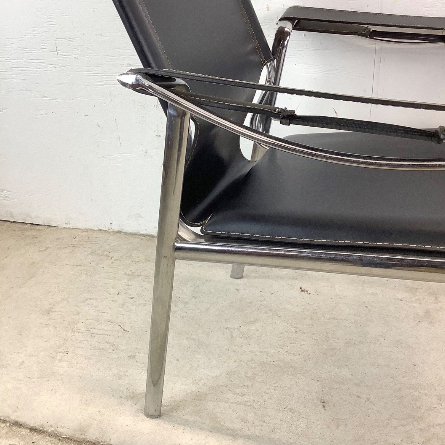 Vintage Modern Strap Seat Armchair - image-19