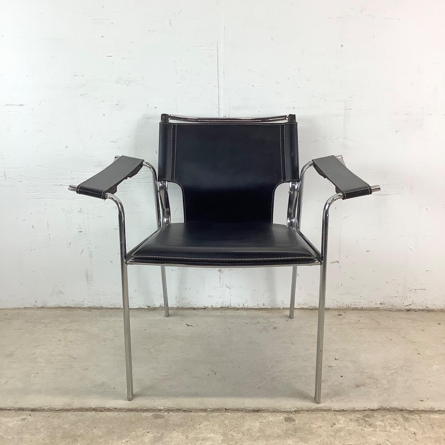 Vintage Modern Strap Seat Armchair - image-20