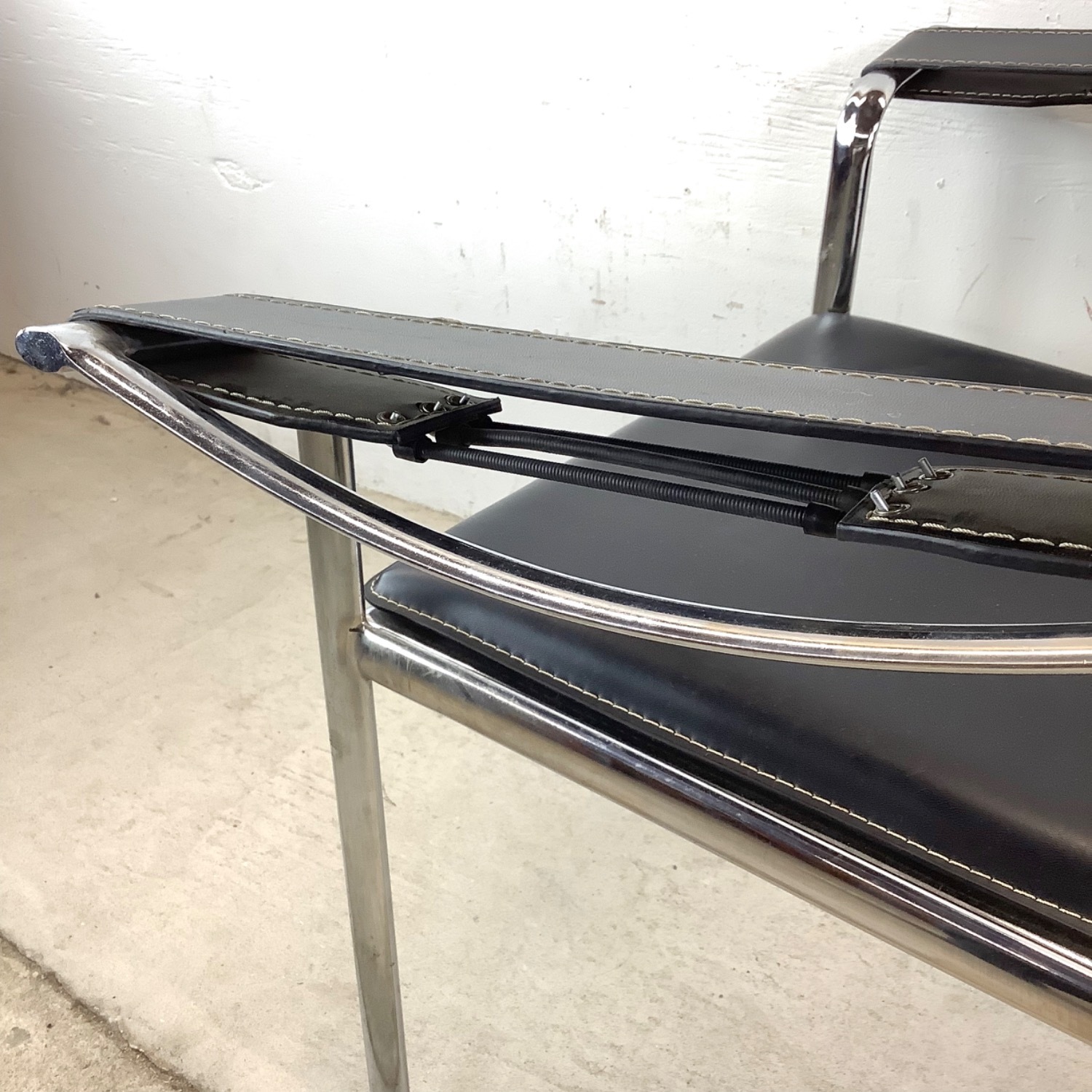 Vintage Modern Strap Seat Armchair - image-13