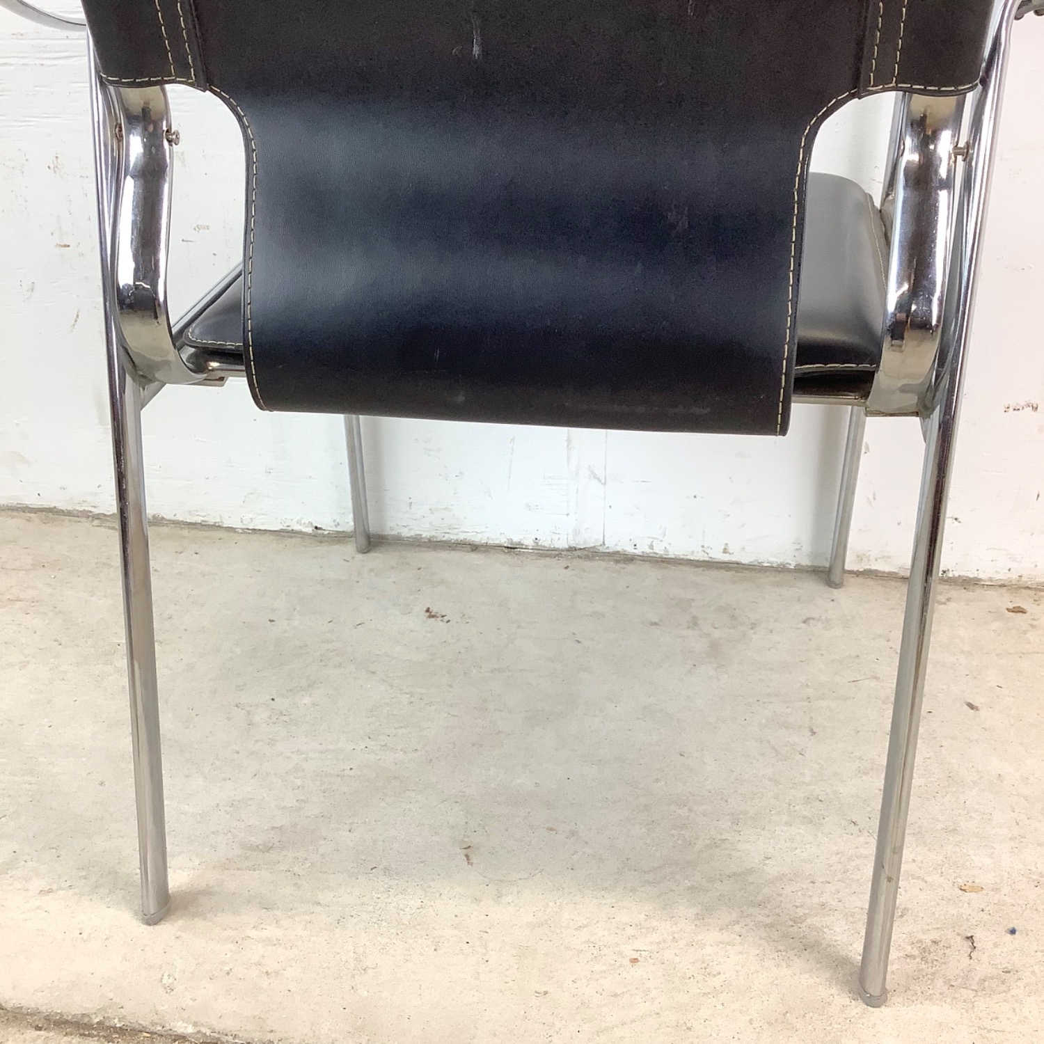 Vintage Modern Strap Seat Armchair - image-17