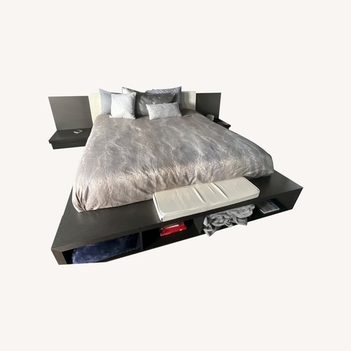 Used ALF Group Dark Gray Wood King Bed for sale on AptDeco