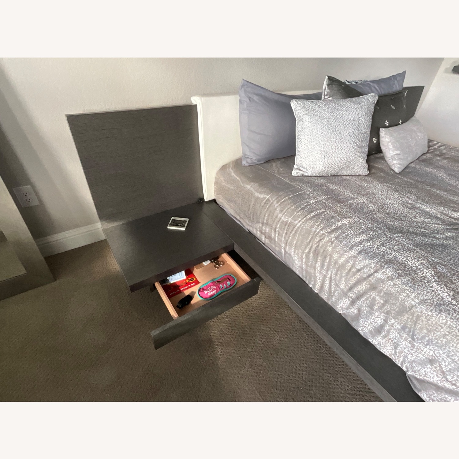 ALF Group Dark Gray Wood King Bed - image-4