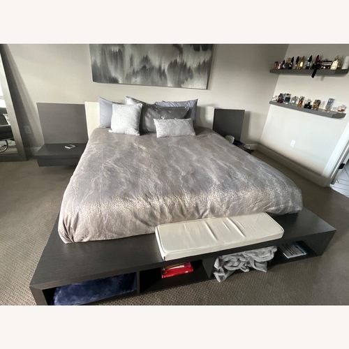 Used ALF Group Dark Gray Wood King Bed for sale on AptDeco