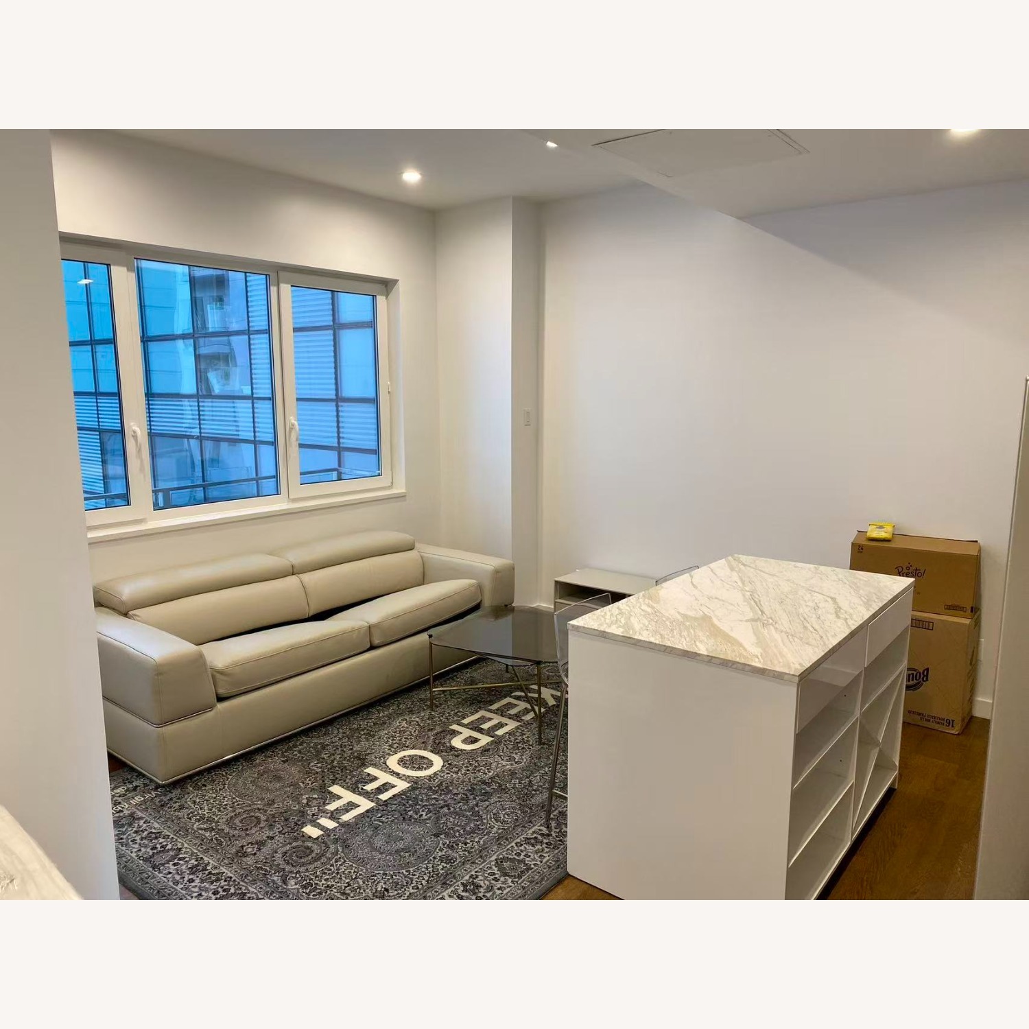 CB2 White Wood Kitchen Island - image-3