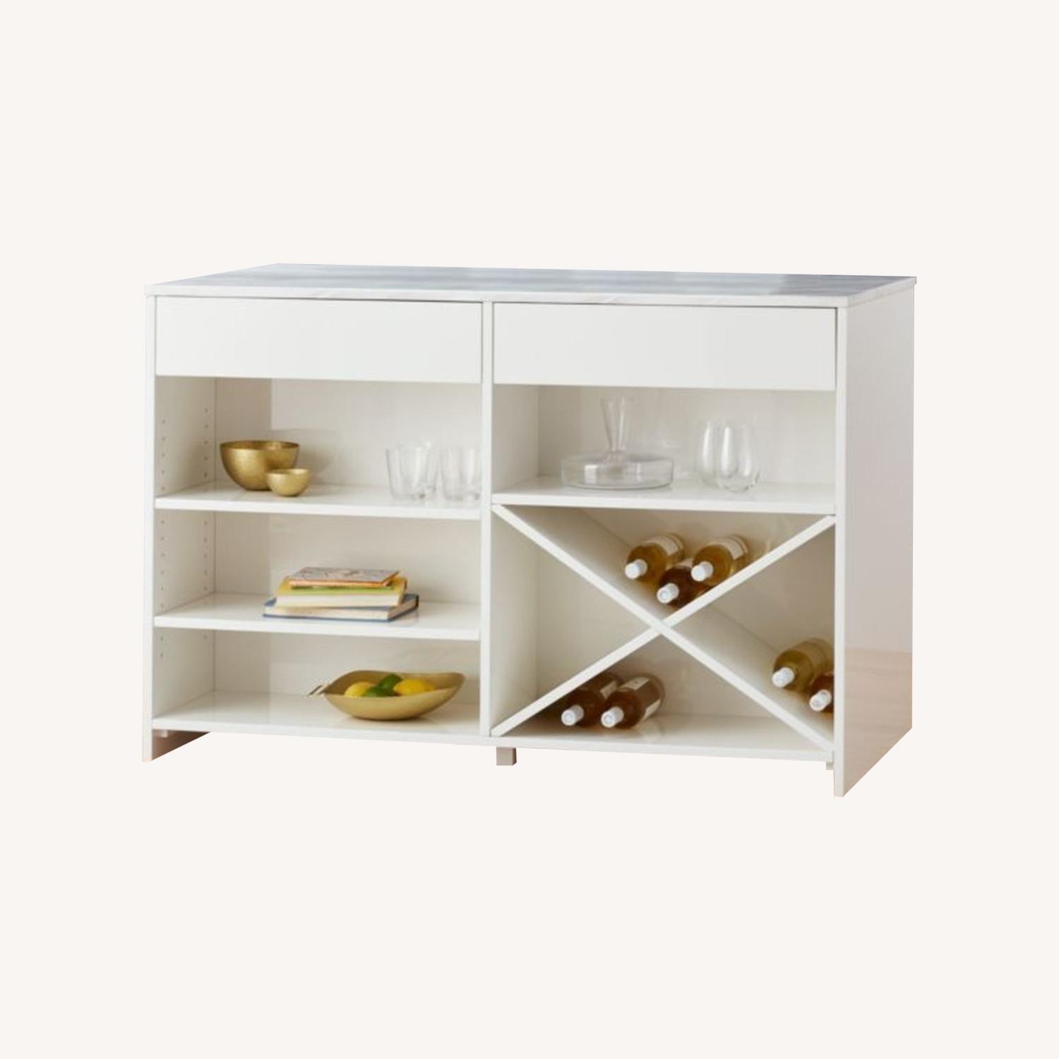CB2 White Wood Kitchen Island - image-0