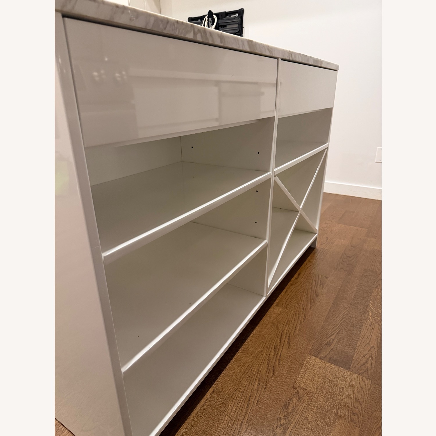 CB2 White Wood Kitchen Island - image-8