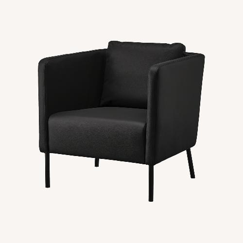 Used IKEA EKERÖ Black Leather Armchair for sale on AptDeco