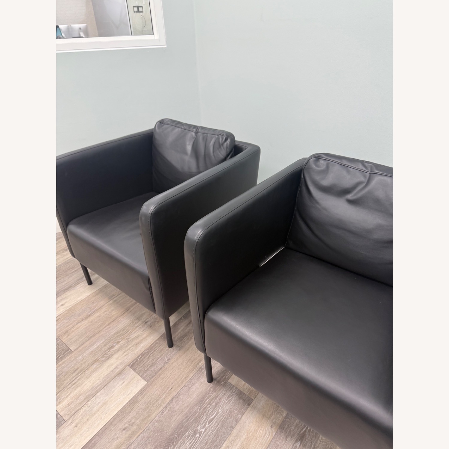 IKEA EKERÖ Black Leather Armchair - image-1