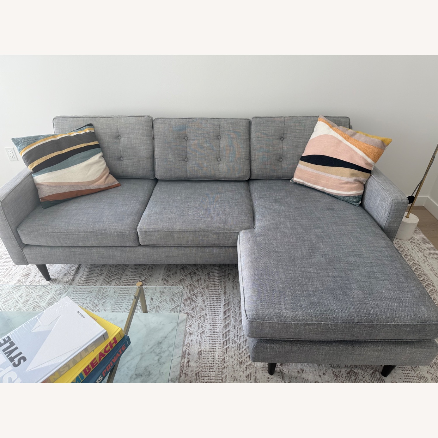West Elm Drake Gray Sectional Sofa - image-1