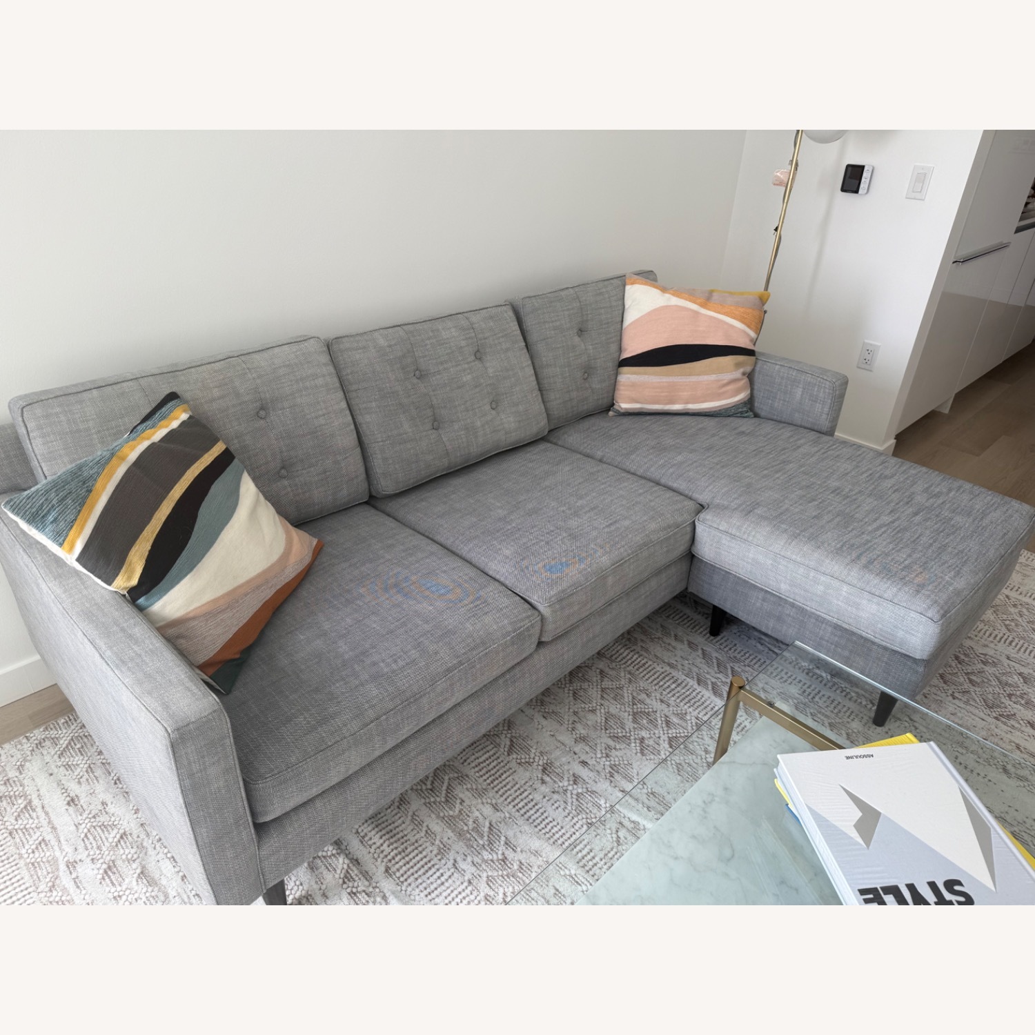 West Elm Drake Gray Sectional Sofa - image-2