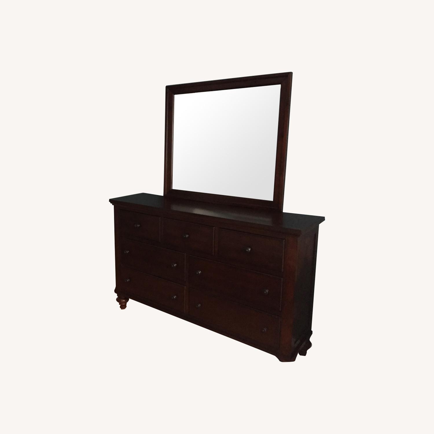 Bob's Discount Furniture Dark Brown Wood Dresser - image-0