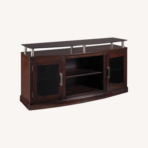 Used Ashley Furniture Chanceen Dark Brown Wood Media Storage for sale on AptDeco