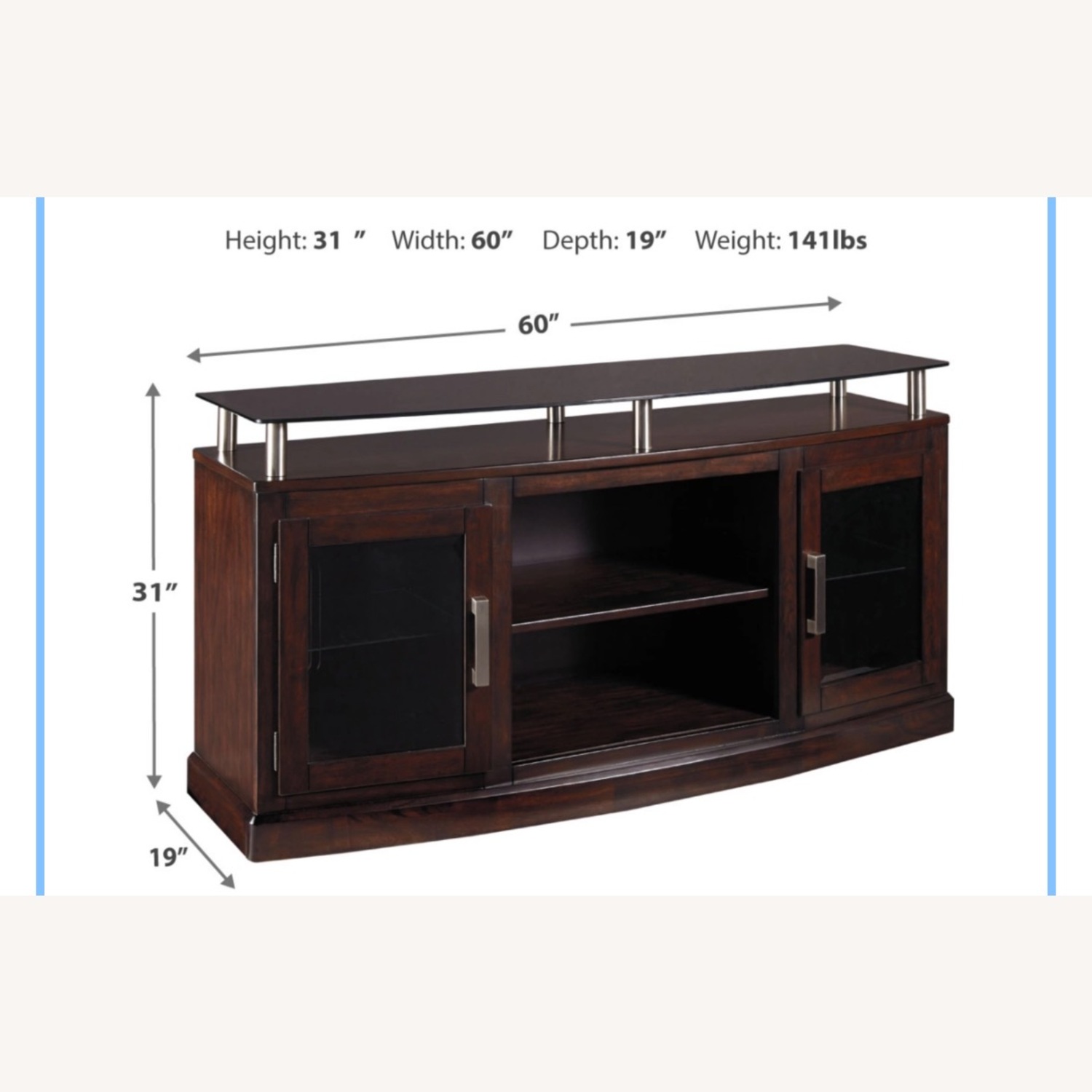 Ashley Furniture Chanceen Dark Brown Wood Media Storage - image-4