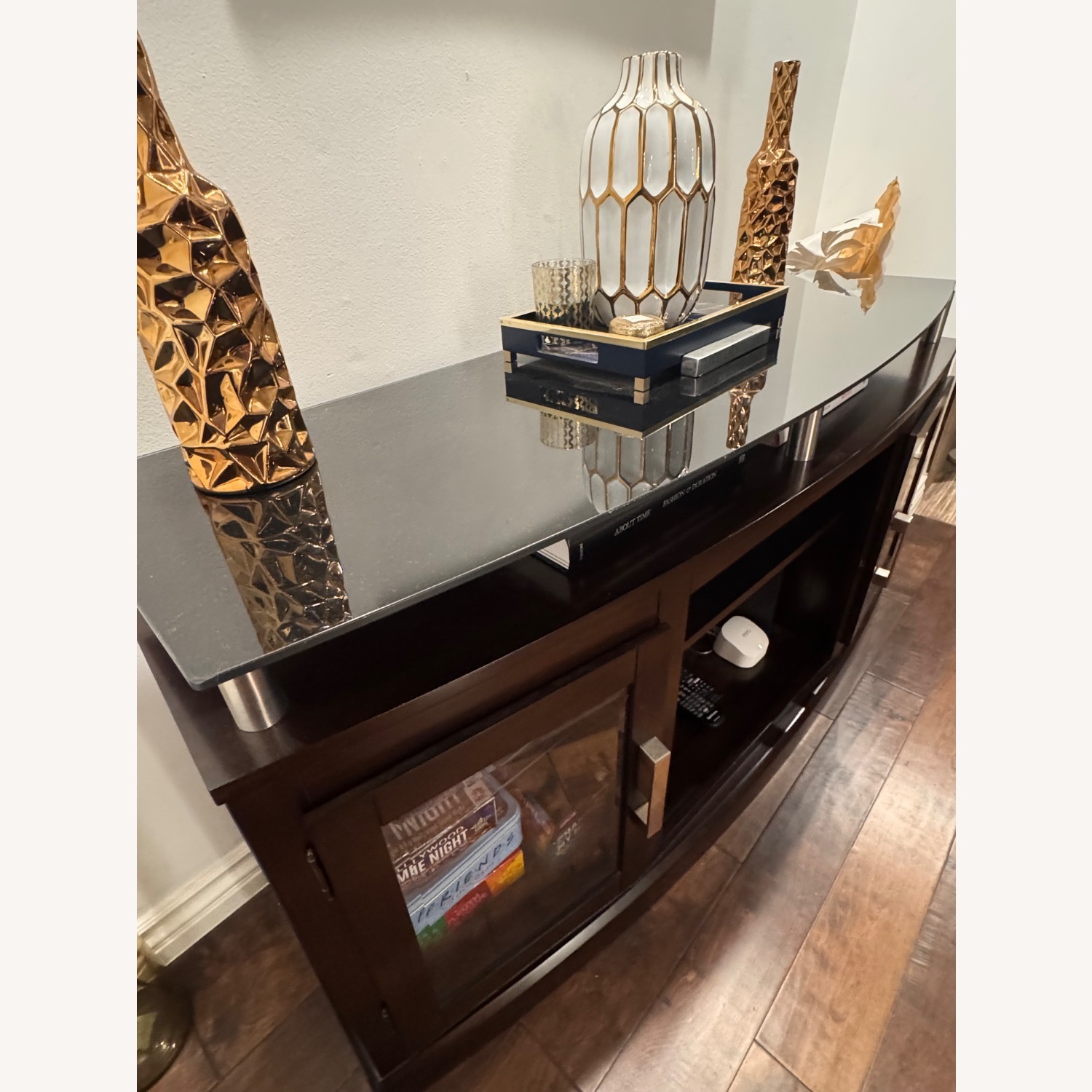 Ashley Furniture Chanceen Dark Brown Wood Media Storage - image-2