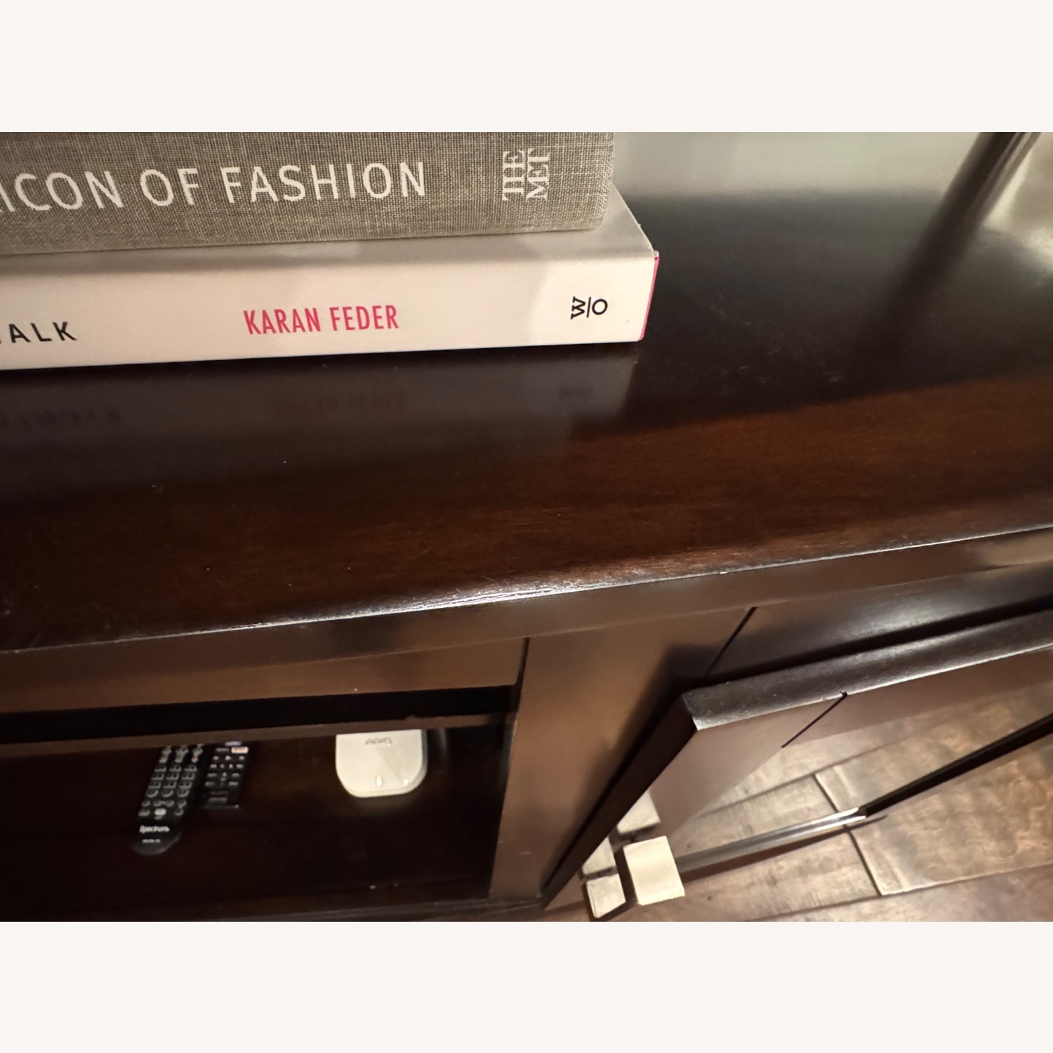 Ashley Furniture Chanceen Dark Brown Wood Media Storage - image-3