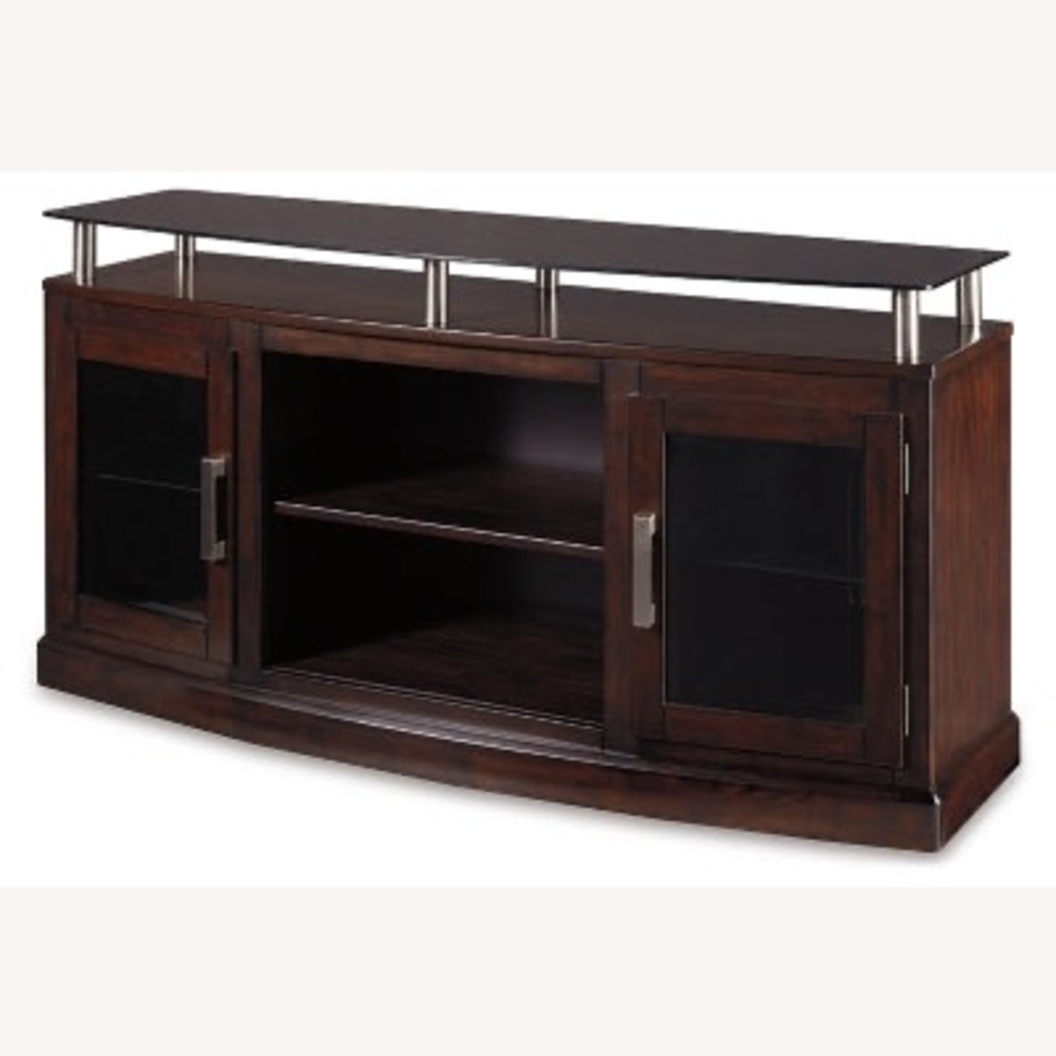 Ashley Furniture Chanceen Dark Brown Wood Media Storage - image-1