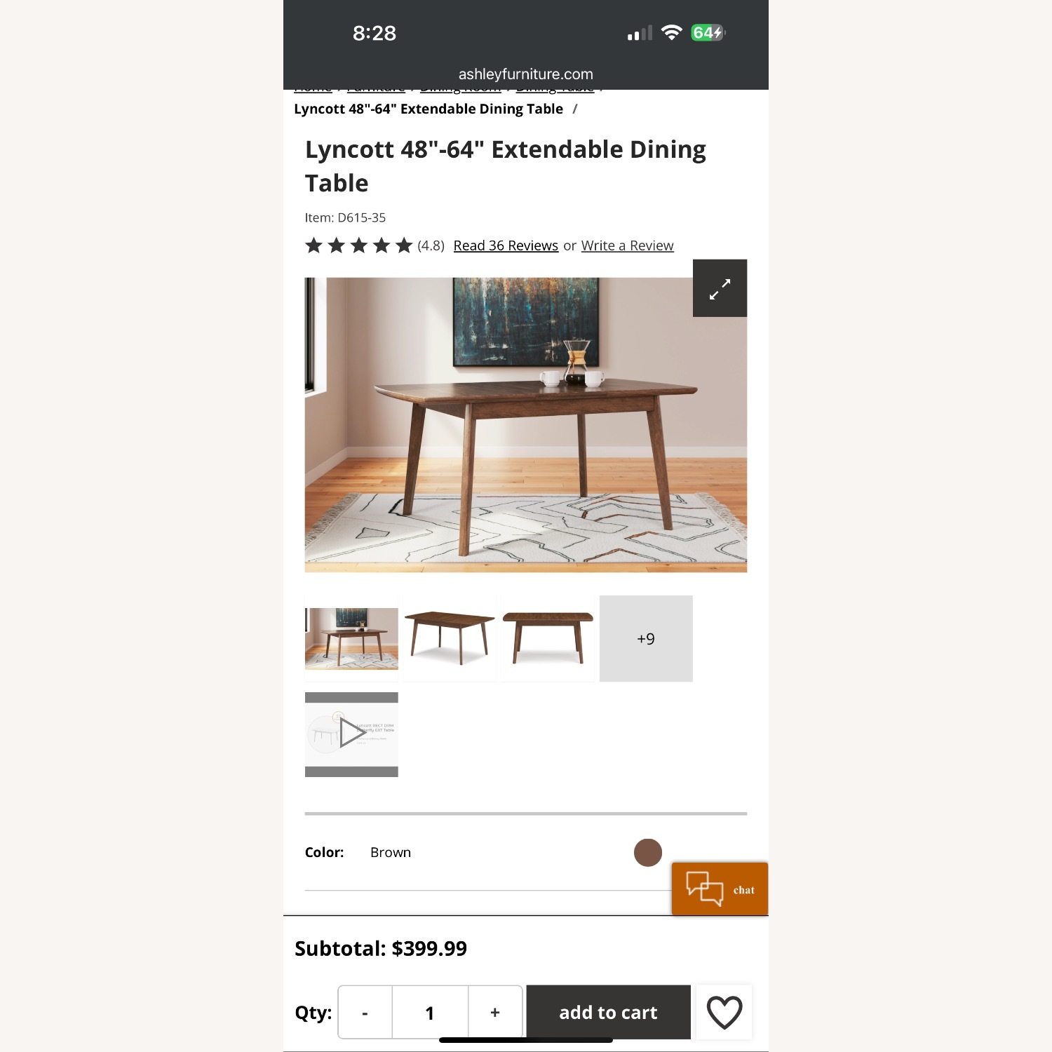 Ashley Furniture Lyncott 48"-64" Extendable Dining Table - image-1