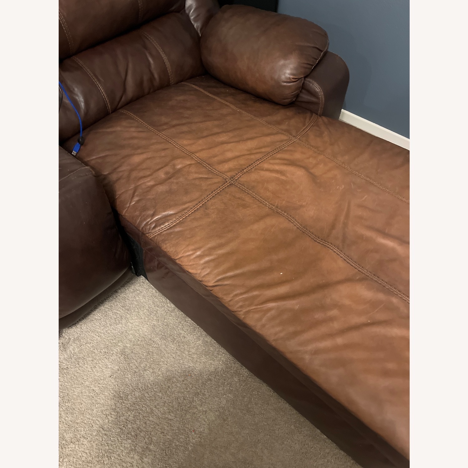 Vintage Dark Brown 2 pc Sofa and Lounge - image-6