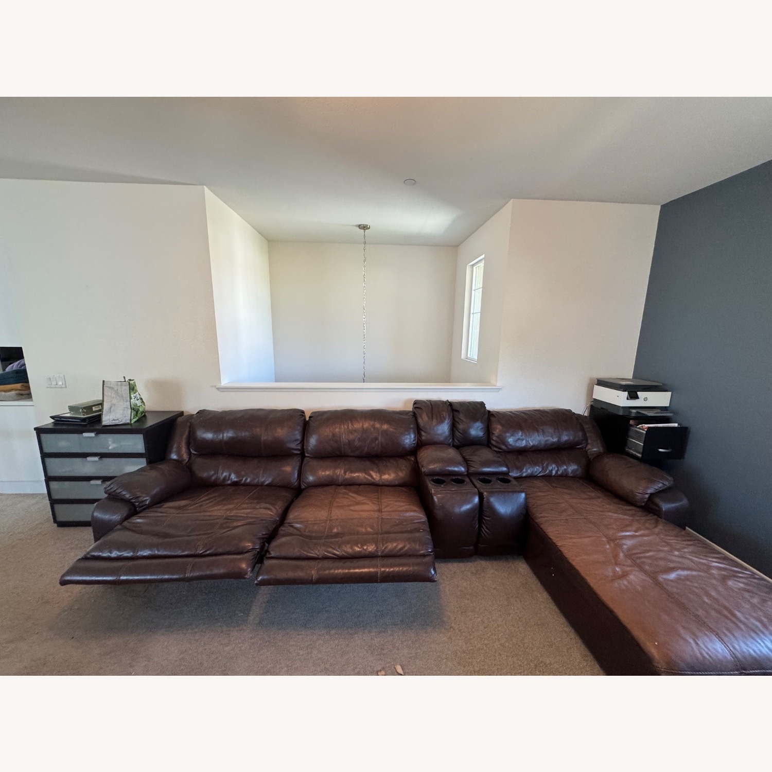 Vintage Dark Brown 2 pc Sofa and Lounge - image-2