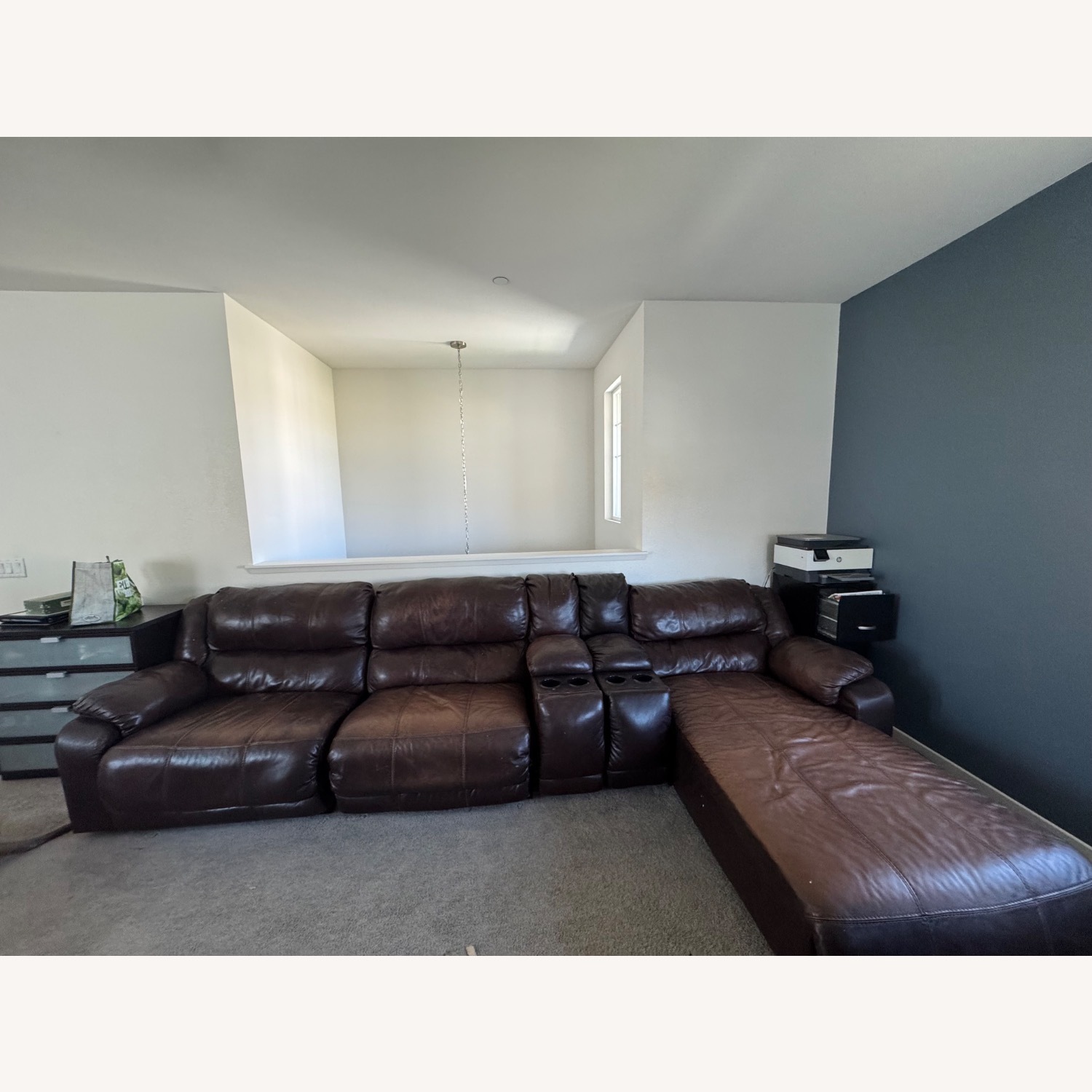 Vintage Dark Brown 2 pc Sofa and Lounge - image-1