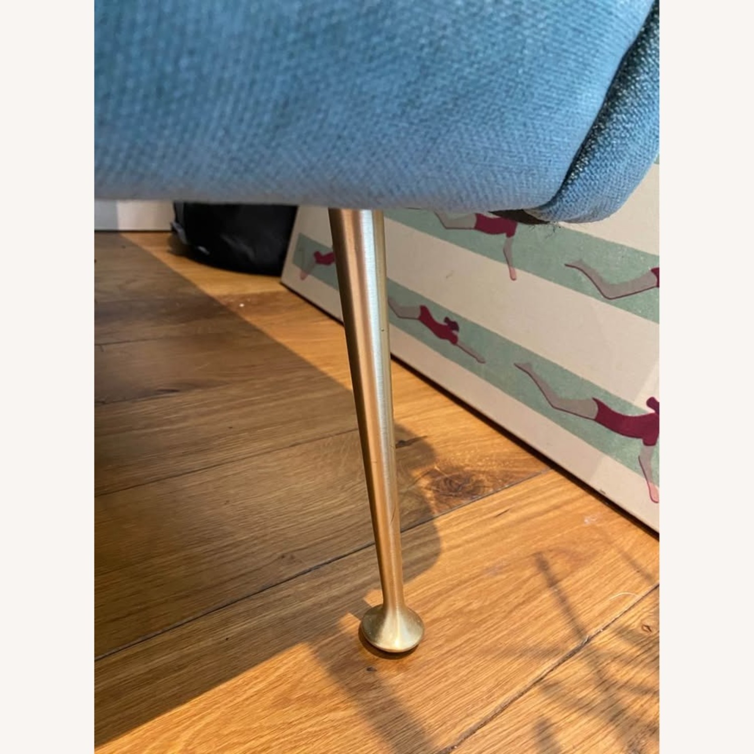 West Elm Carlo Velvet Blue 3+ Seater Sofa - image-7