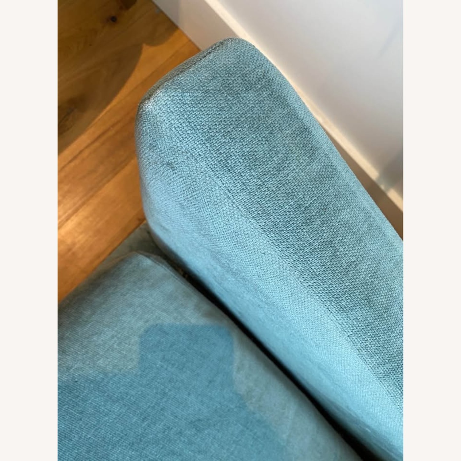 West Elm Carlo Velvet Blue 3+ Seater Sofa - image-5