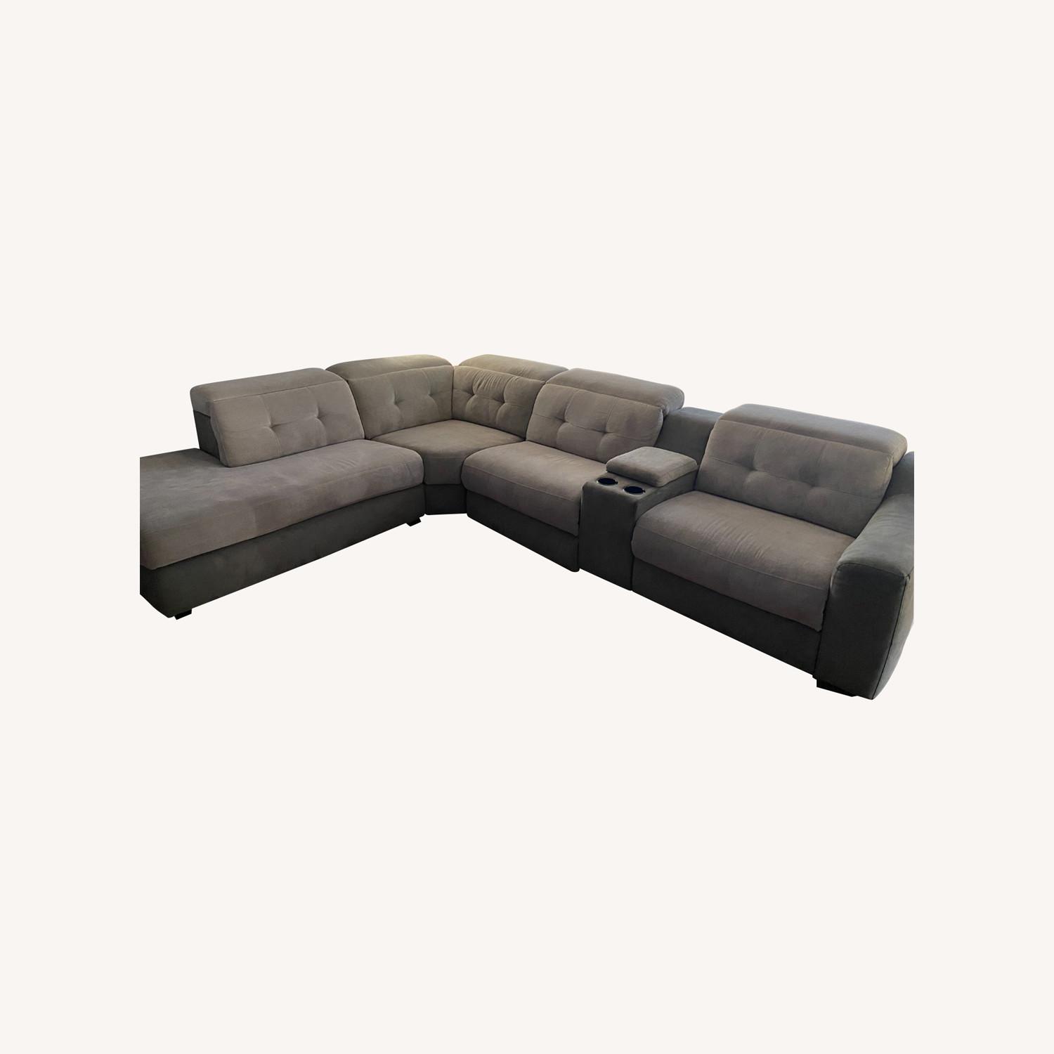 Ashley Furniture Modern Gray Reclining Sectional - image-0