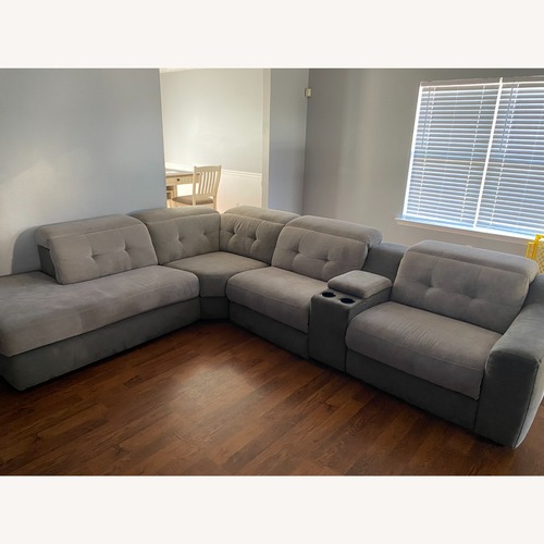 Used Ashley Furniture Modern Gray Reclining Sectional for sale on AptDeco