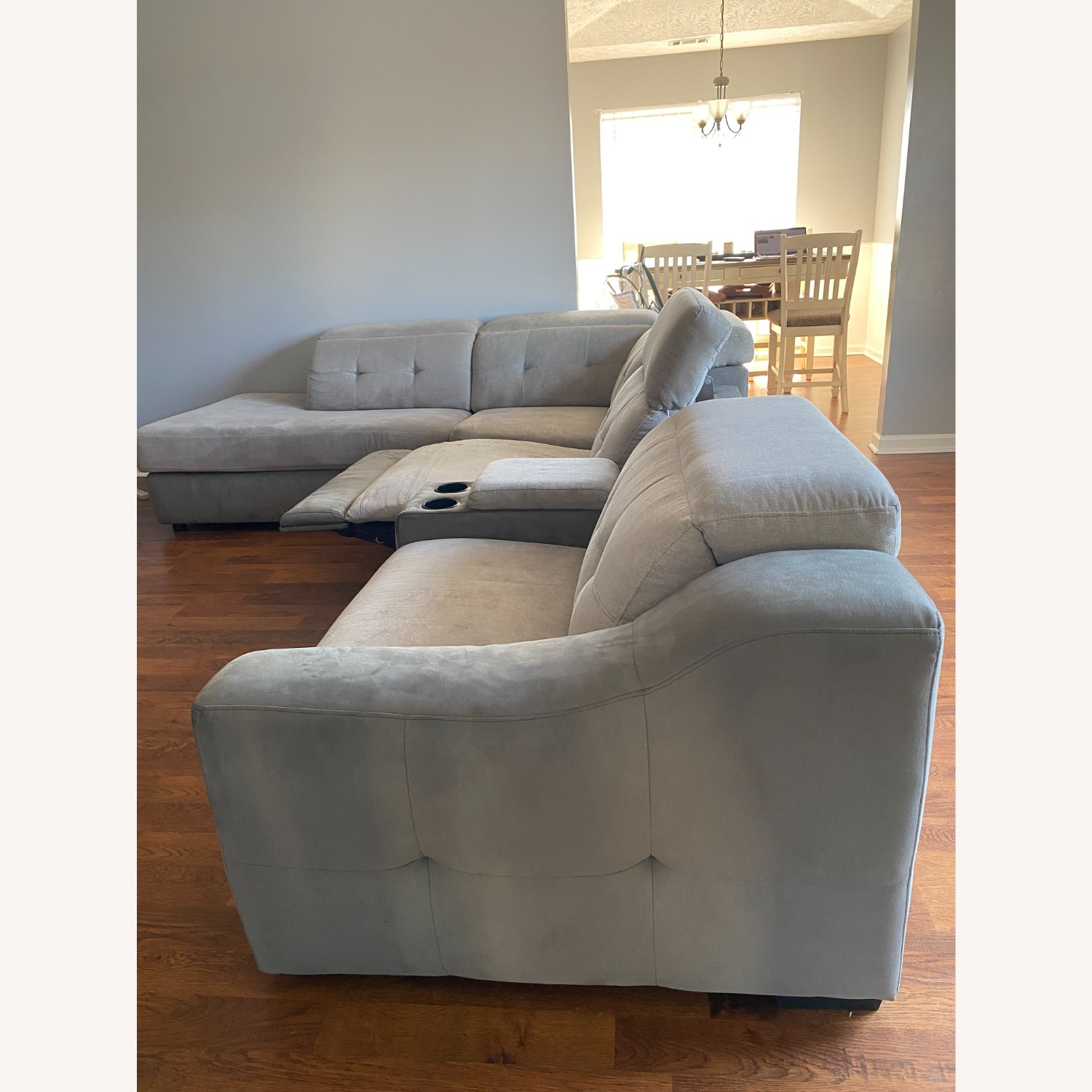 Ashley Furniture Modern Gray Reclining Sectional - image-5