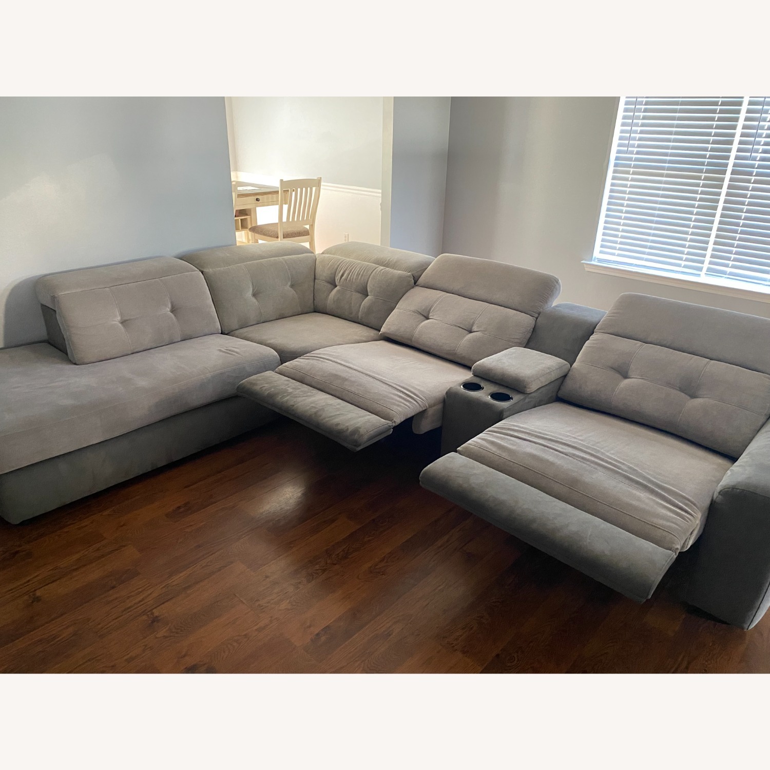 Ashley Furniture Modern Gray Reclining Sectional - image-2