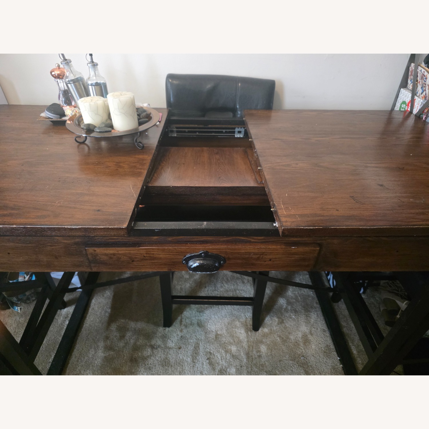 Hammary Dark Brown Wood Dining Table - image-2