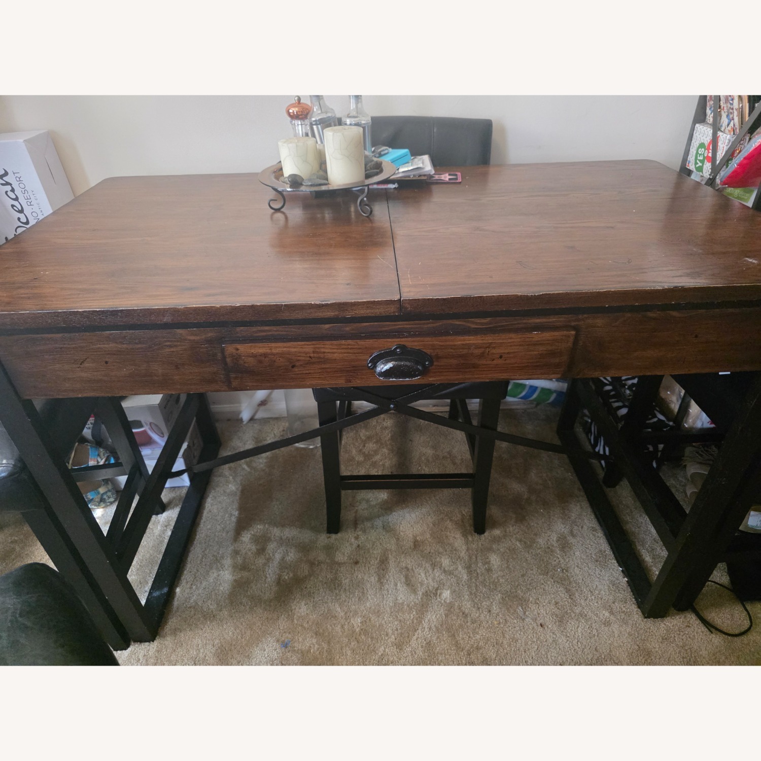 Hammary Dark Brown Wood Dining Table - image-1