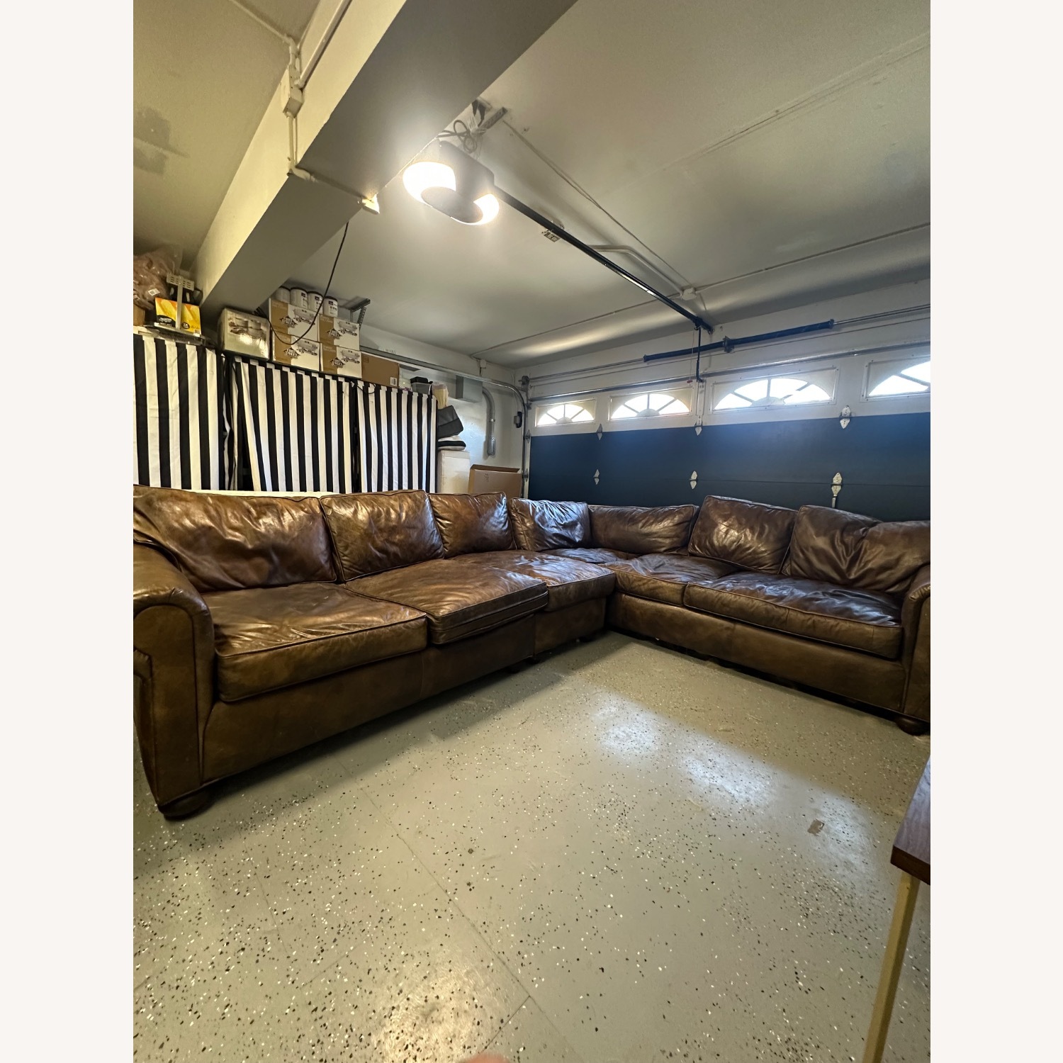 Restoration Hardware Dark Brown 2 Piece Sectional - image-1