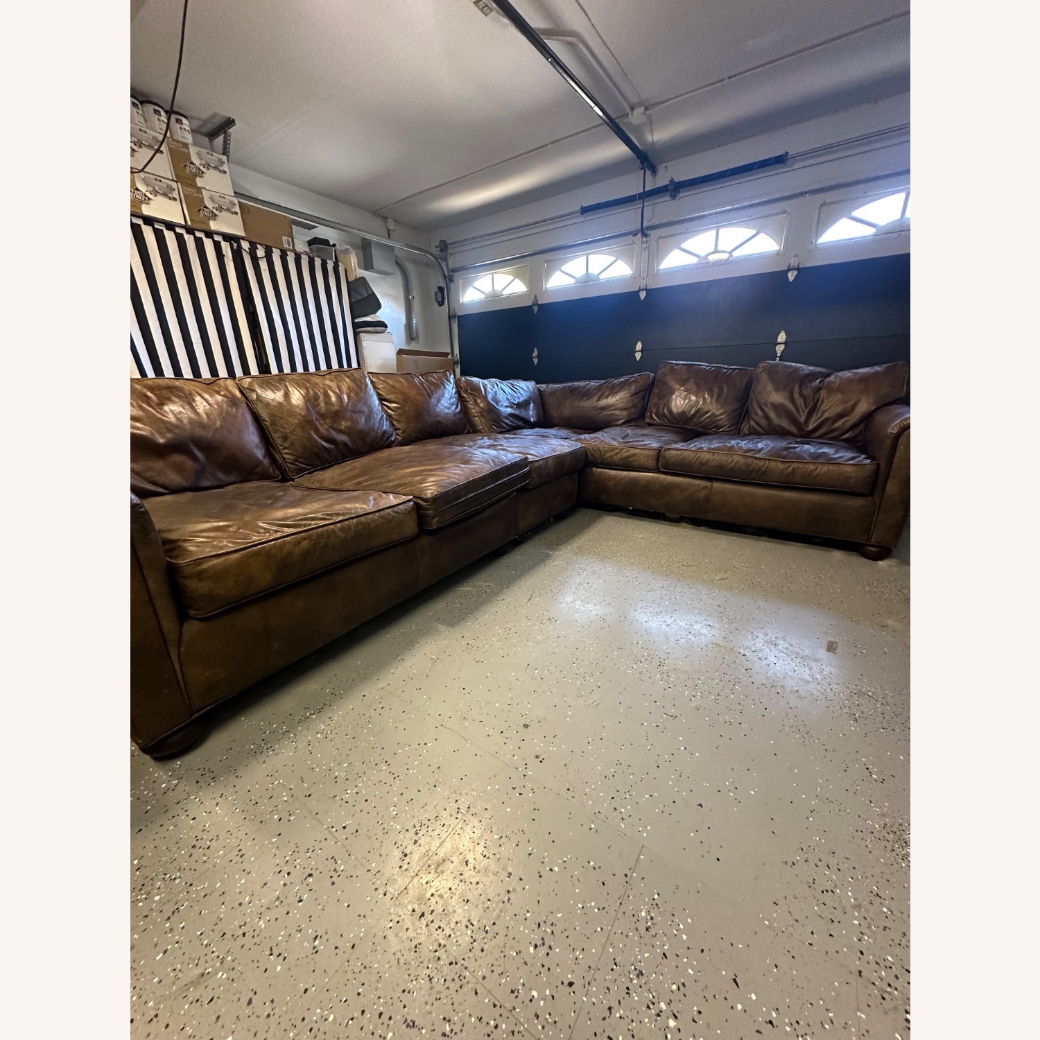 Restoration Hardware Dark Brown 2 Piece Sectional - image-2