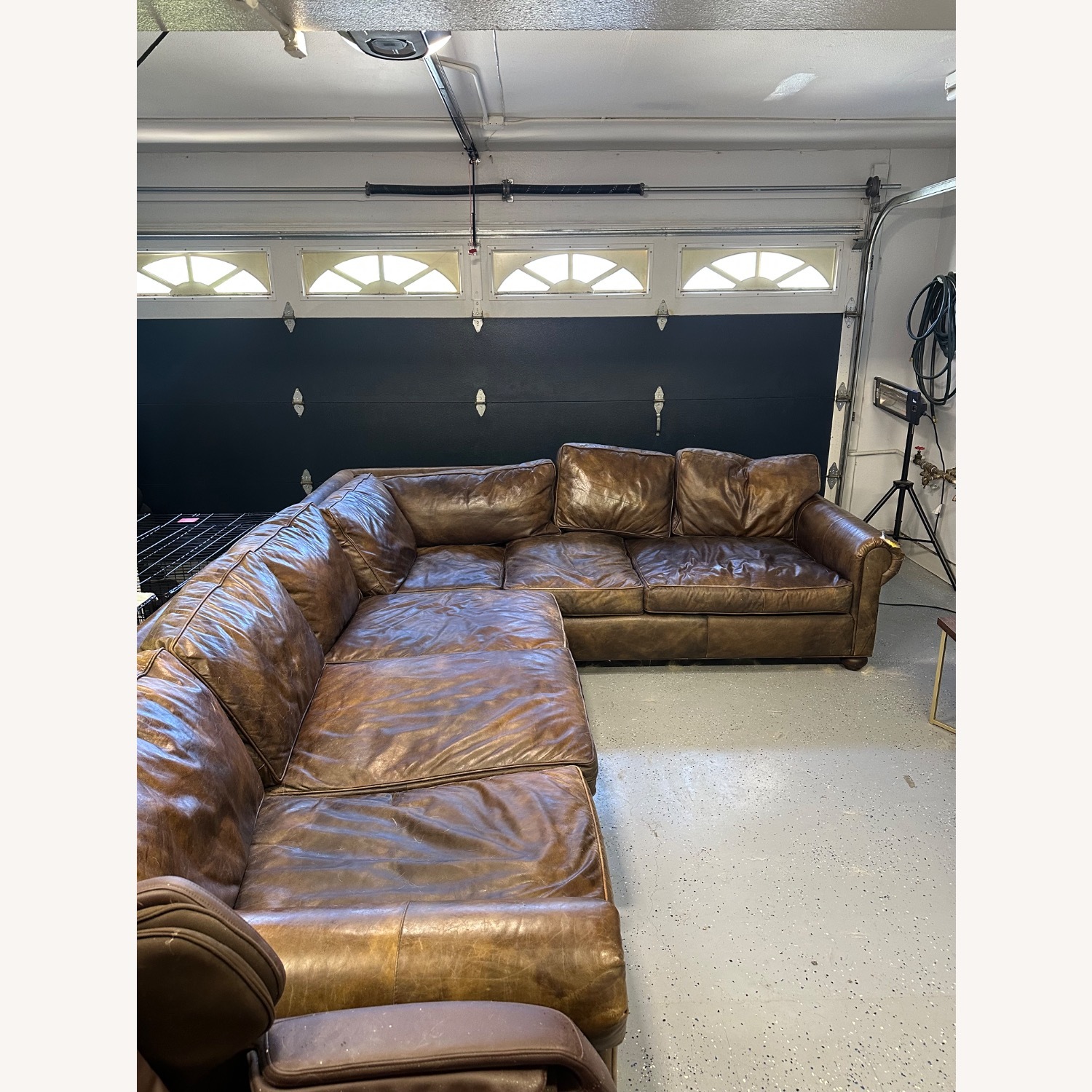 Restoration Hardware Dark Brown 2 Piece Sectional - image-4