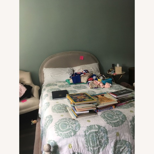 Used Restoration Hardware Light Gray Wood Full Bed  for sale on AptDeco