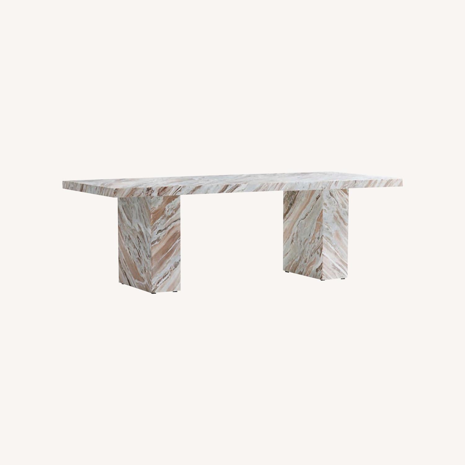 Crate & Barrel Marble Dining Table - image-0