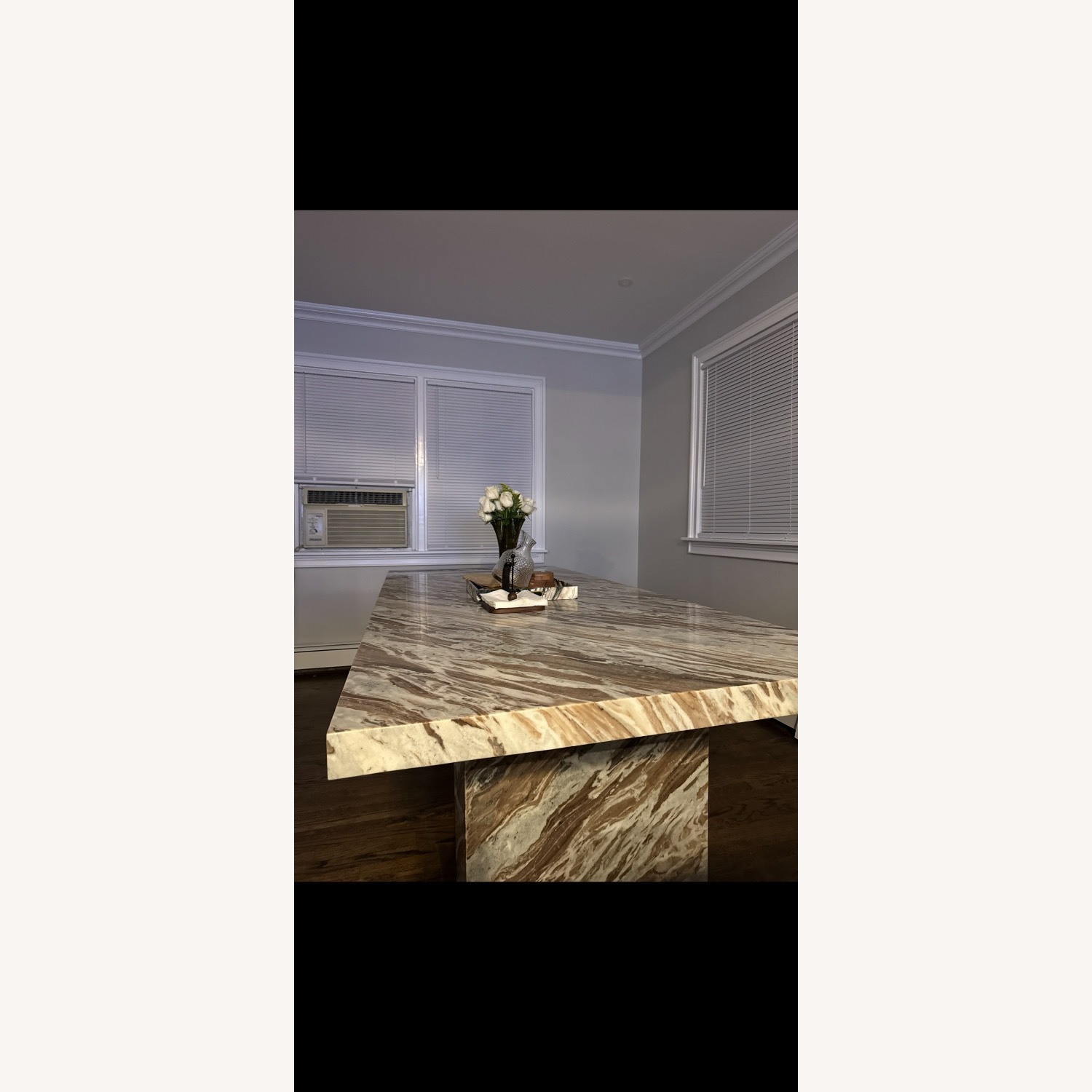 Crate & Barrel Marble Dining Table - image-1