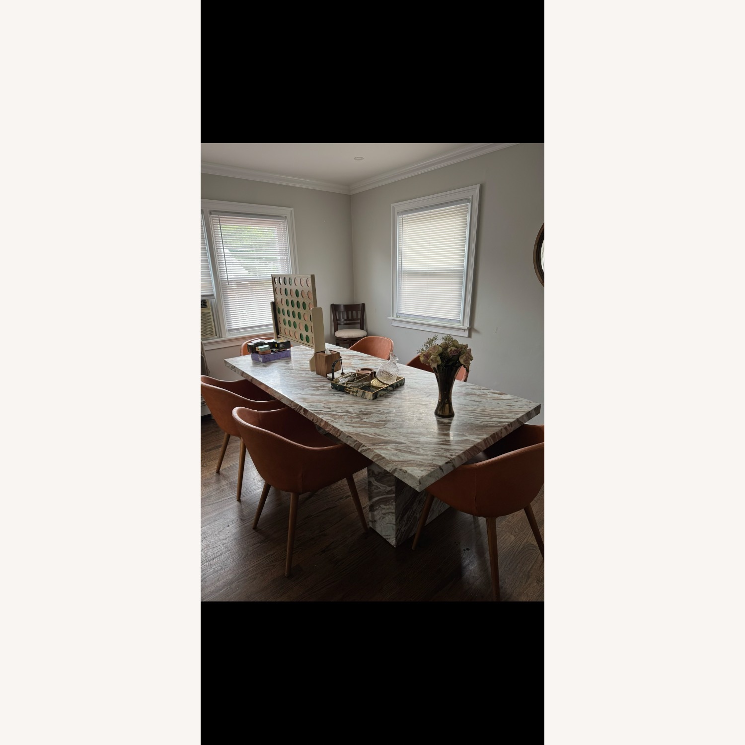Crate & Barrel Marble Dining Table - image-2
