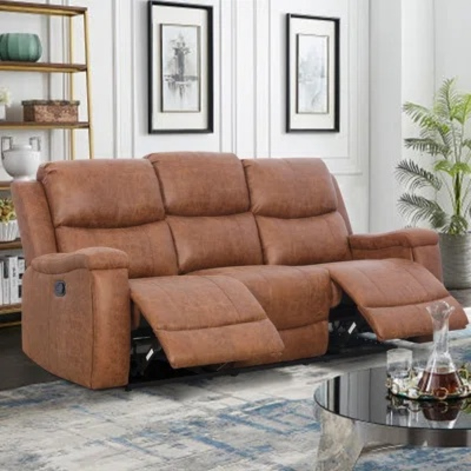 Wayfair 3-Seater Recliner Vegan leather Couch - image-6