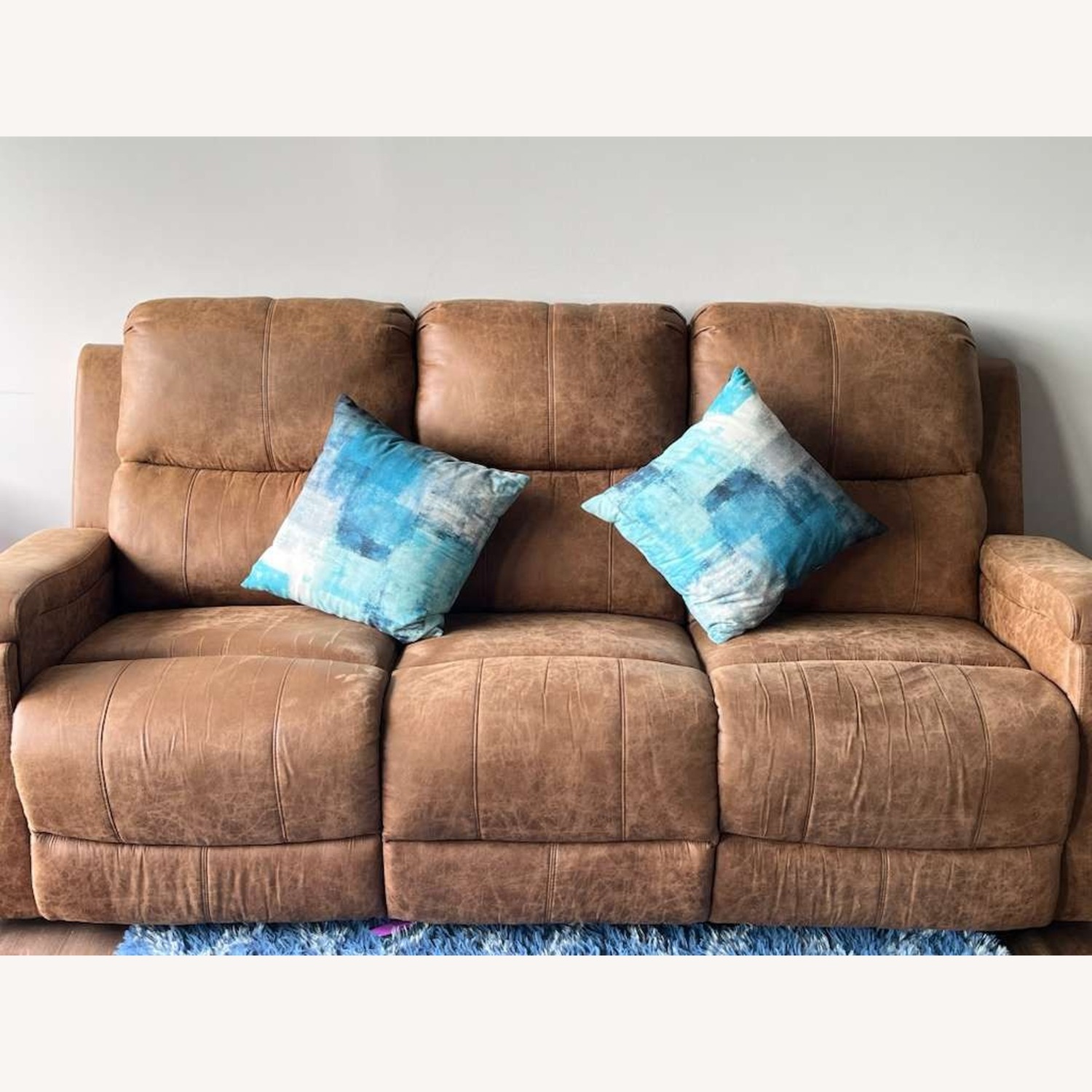 Wayfair 3-Seater Recliner Vegan leather Couch - image-1