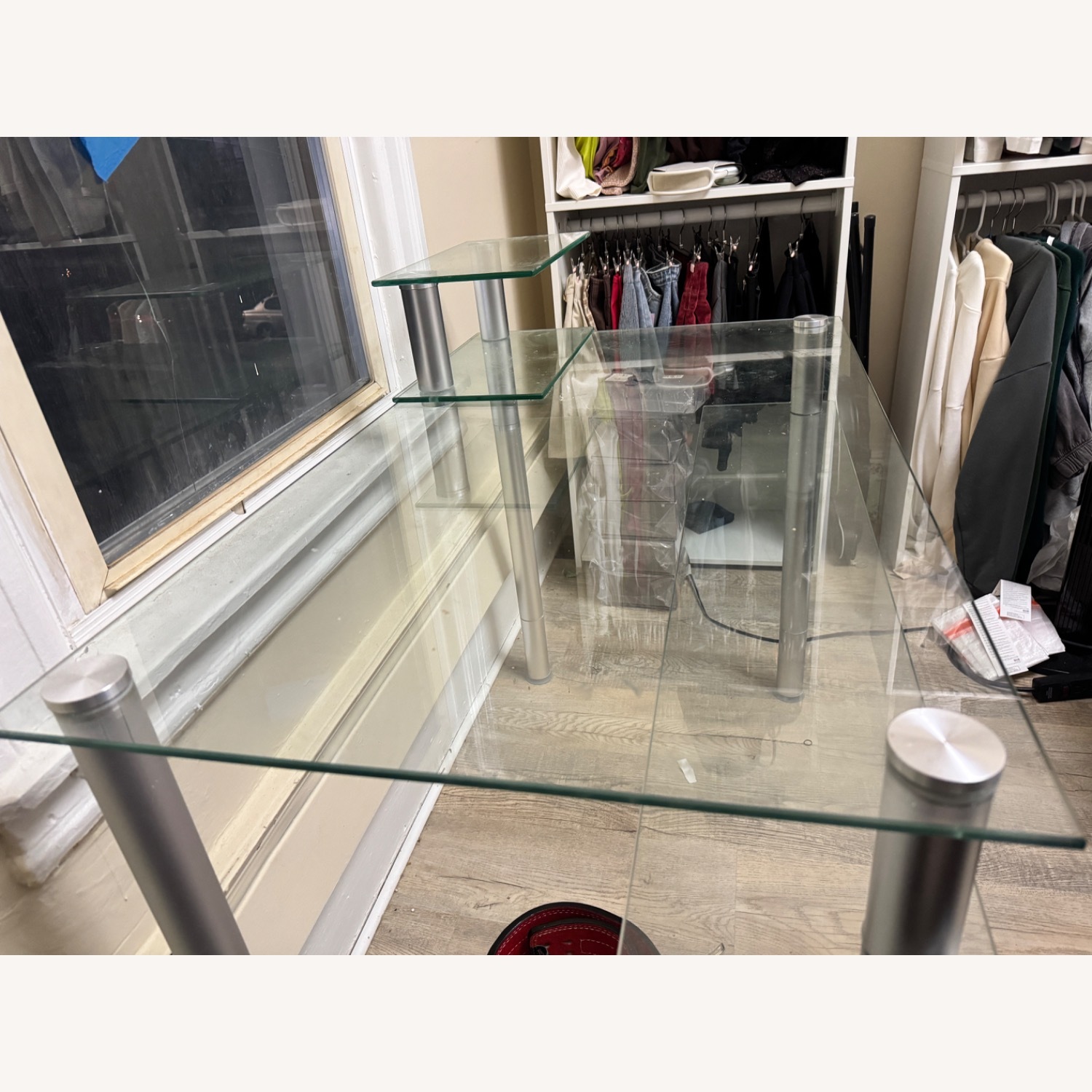 Walmart Natural Glass Desk - image-3