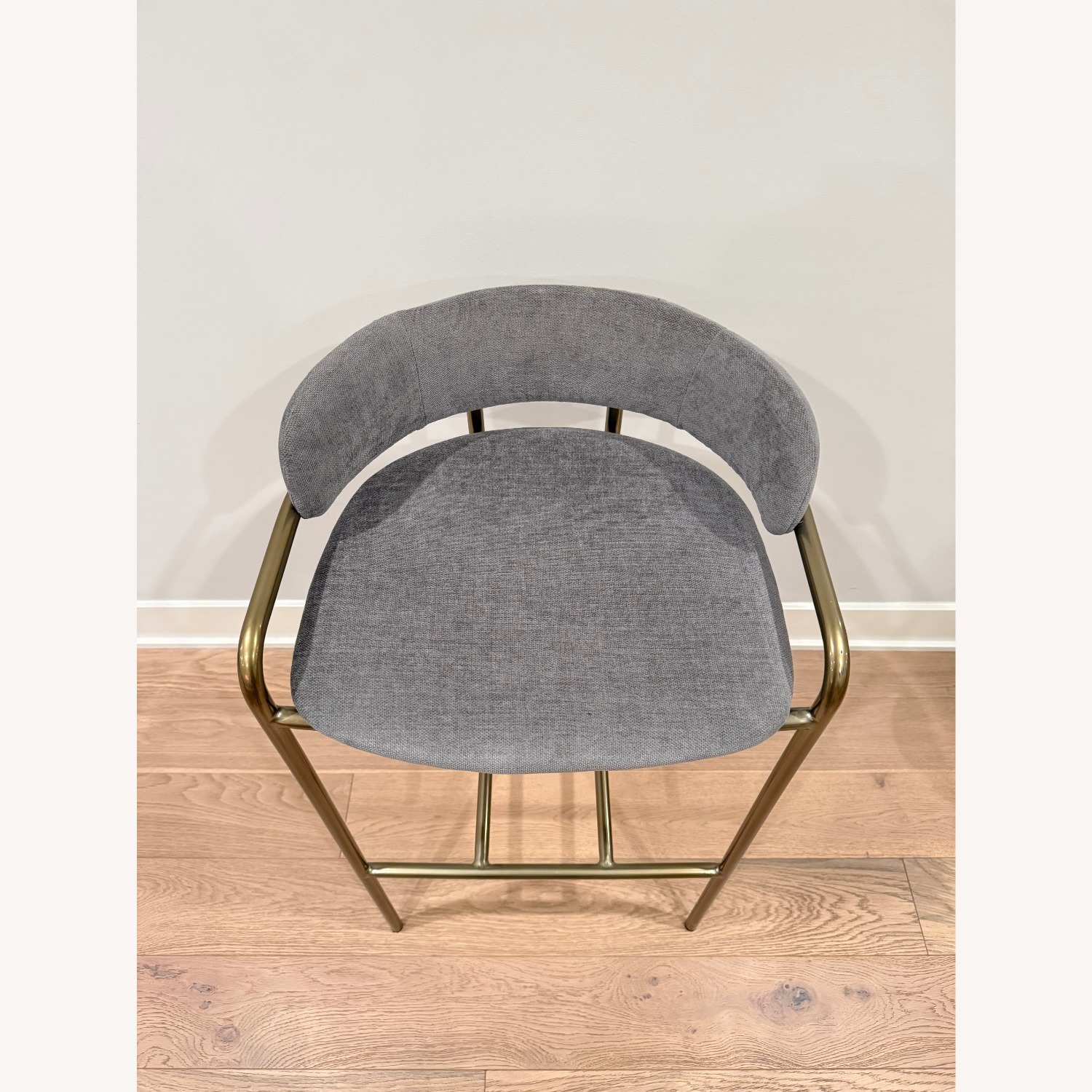 West Elm Gray Performance Velvet Bar Stools - image-3