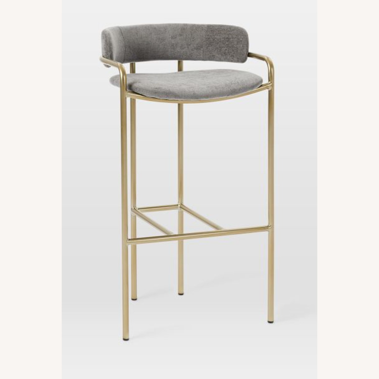 West Elm Gray Performance Velvet Bar Stools - image-1